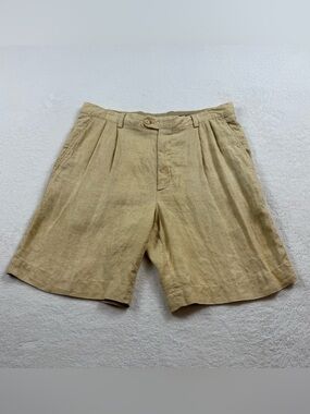 Zanella Ernest 100% linen chino shorts men’s size 34 brown knit made in Italy